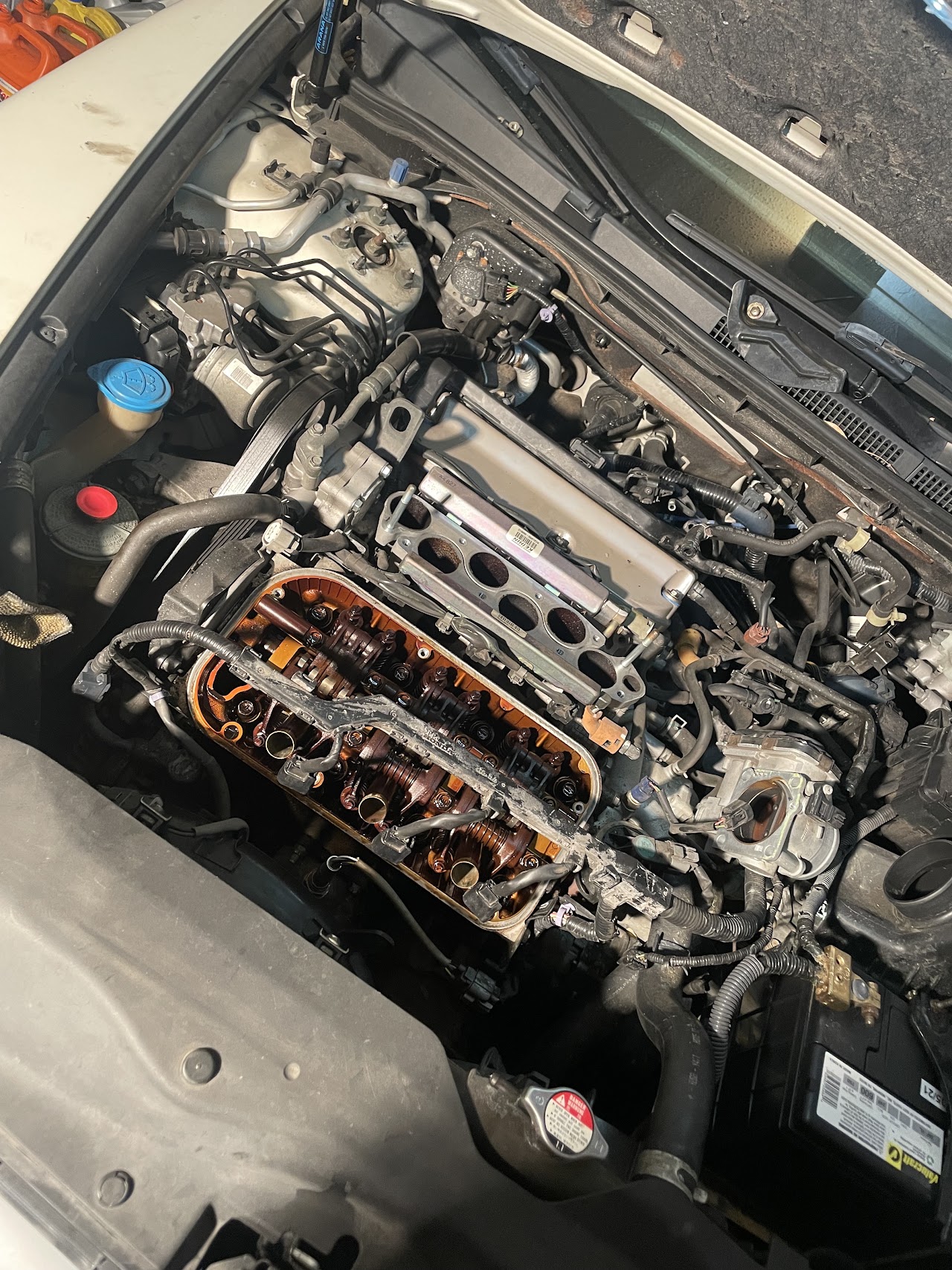 Mechanic installing high performance brakes